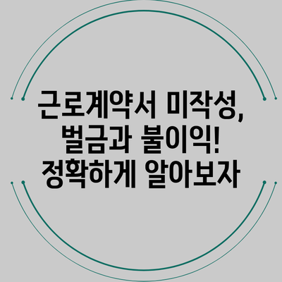 근로계약서 미작성, 벌금과 불이익! 정확하게 알아보자