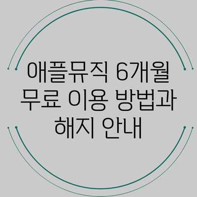 애플뮤직 6개월 무료 이용 방법과 해지 안내