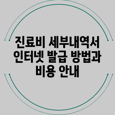 진료비 세부내역서 인터넷 발급 방법과 비용 안내